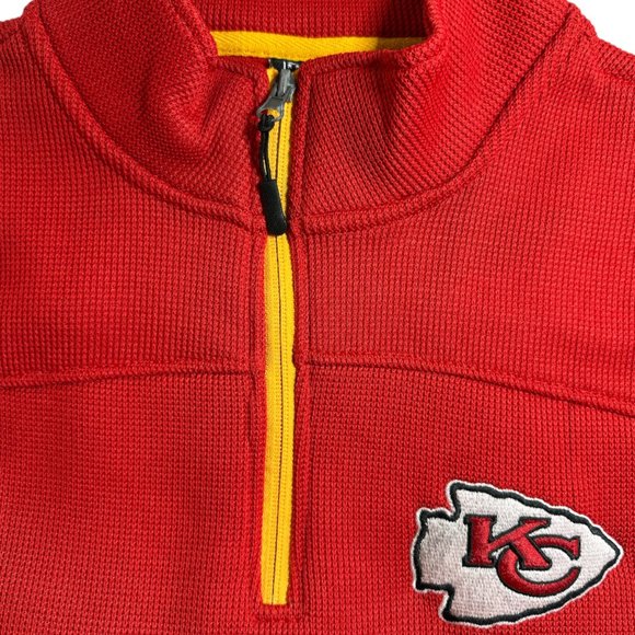 NFL Kansas City Chiefs Team Apparel Knit Pullover 1/4 Zip Sweater Men's M NWT - Picture 4 of 15